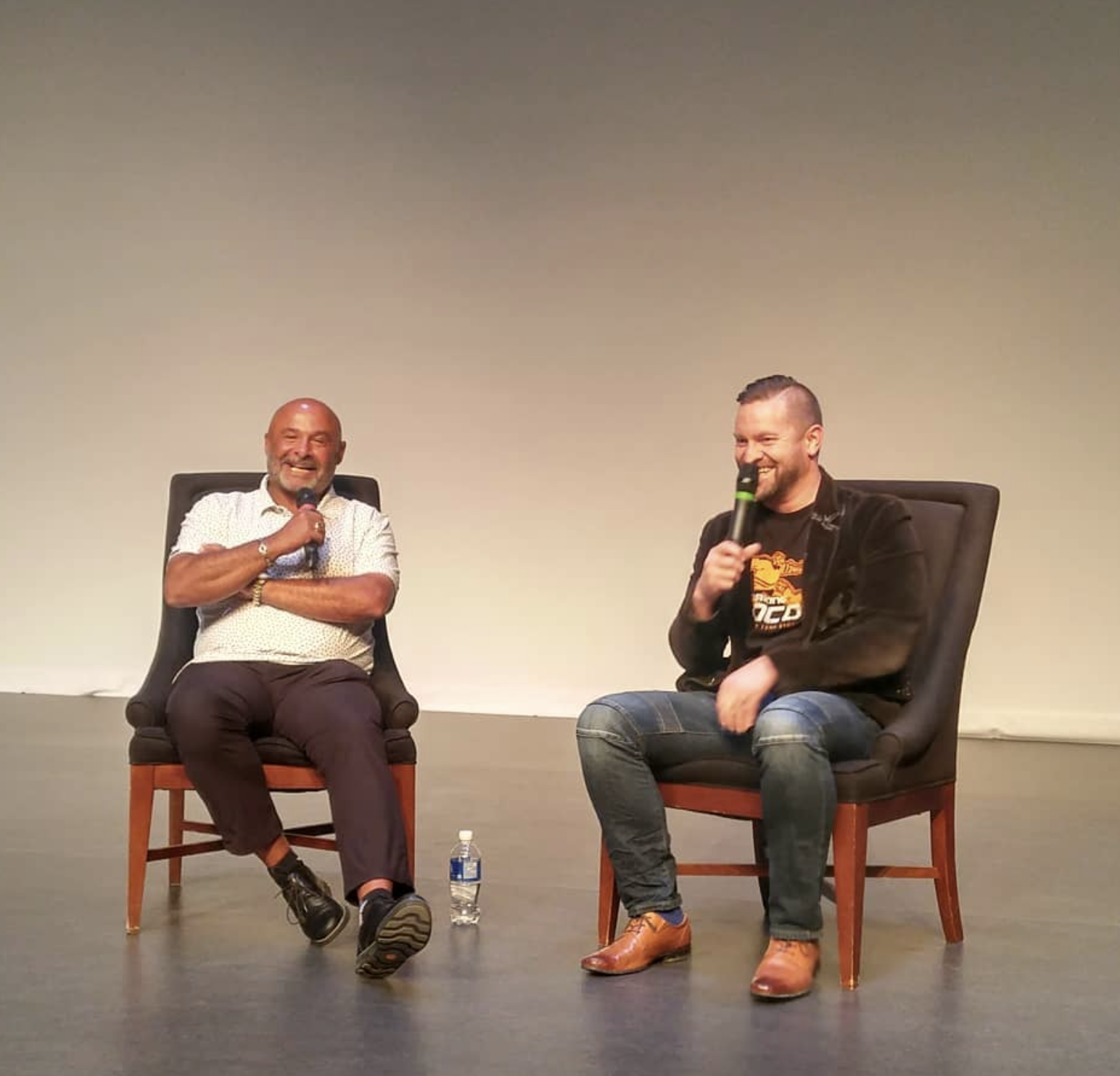 Onstage conversation at a live event